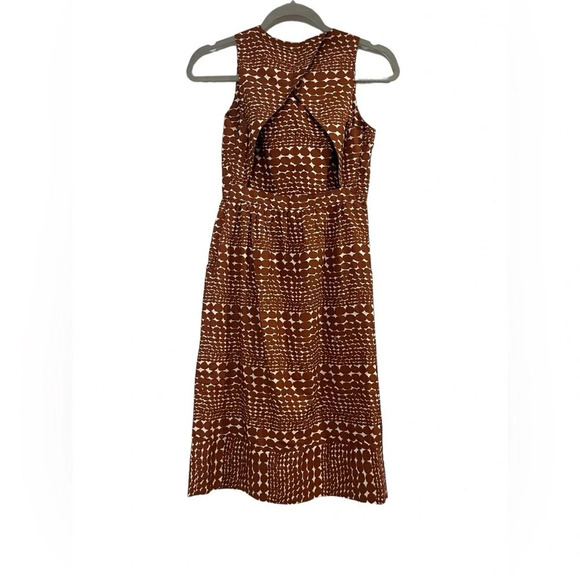 Anthropologie WHIT Rust Sleeveless Sheath Dress Sz P - Picture 4 of 12